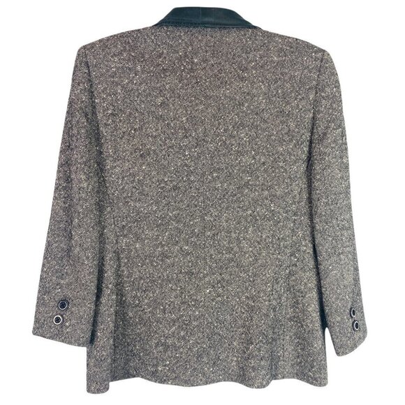 CARLISLE Vintage Wool Blazer Salt 'n' Pepper Tweed Style Jacket Black White 10 - Picture 2 of 12